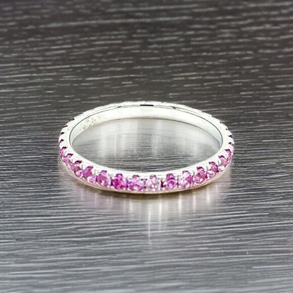 Natural Pink Sapphire Ring 6.5 14k W Gold 0.66 TCW Certified $1,190 217001 - Picture 8 of 12